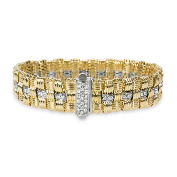 086087 bv 4a8ae79e 9caa 426f 9fbe 62ce0bb1c83e Roberto Coin Appassionata Three row Diamond Bracelet in 18K Gold 118 CTW