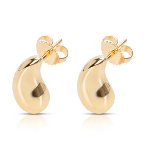 Tiffany Co Elsa Peretti Large Teardrop Earrings in 18KT Yellow Gold Cart