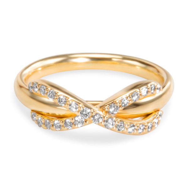 Tiffany Co Infinity Diamond Pinky Ring in 18K Yellow Gold 013 CTW Tiffany Co Infinity Diamond Pinky Ring in 18K Yellow Gold 013 CTW