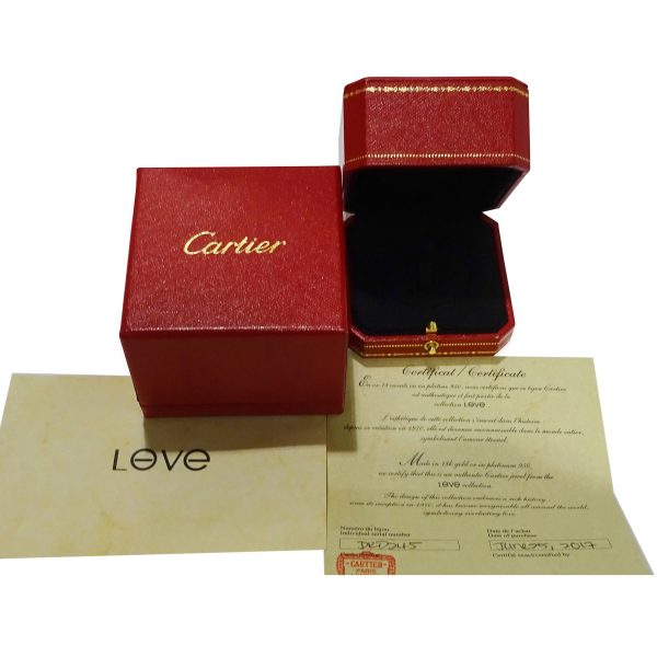 087830 box Cartier Love Ring with Diamonds in 18KT White Gold 030 ctw