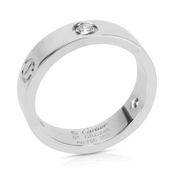 White Gold Band Cartier Love Ring with Diamonds in 18KT White Gold 030 ctw