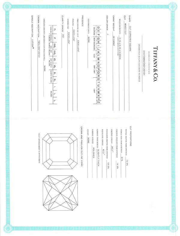 088279 stamp dd7df847 cbb0 466c 99ec a7f3a751d679 Tiffany Co Lucida Platinum Diamond Engagement Ring H VS1 039 CT