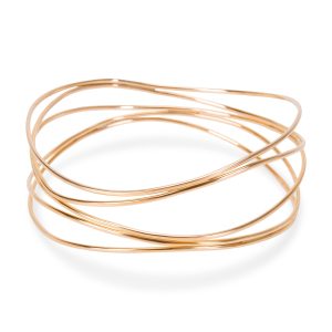 Tiffany Co Elsa Peretti Five Row Wave Bangle in 18K Rose Gold Cart