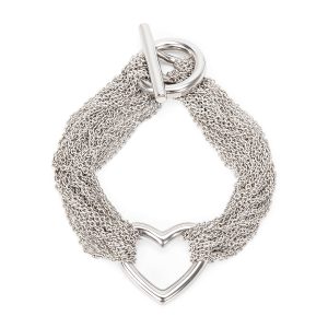 Tiffany Co Charming Mesh Heart Bracelet in Sterling Silver Cart