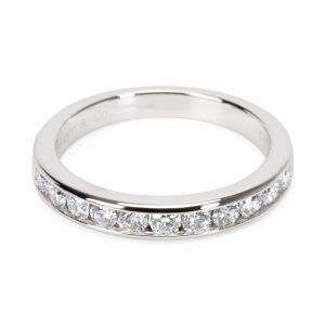 Tiffany Co BVLGARI White Gold Diamond Ring Double Logo