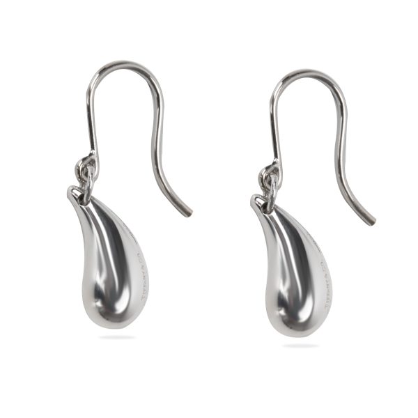 090788 sv Tiffany Co Elsa Peretti Tear Drop Earrings in Sterling Silver