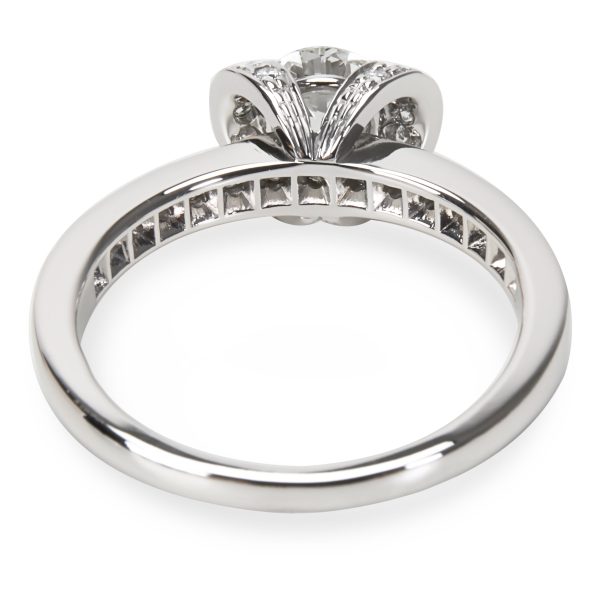 090977 bv Tiffany Co Ribbon Diamond Engagement Ring in Platinum 055 ctw H VS1