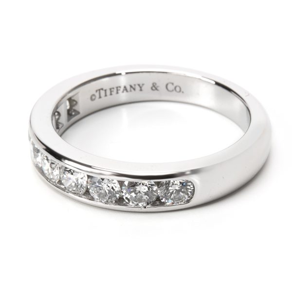 090984 sv Tiffany Channel Diamond Wedding Band in Platinum 081 ctw