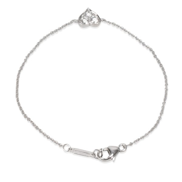 091401 bv Tiffany Co Hearts Diamond Bracelet in Platinum 015 CTW