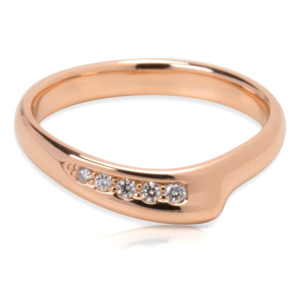 Tiffany Co Tiffany Co Elsa Peretti Diamond Open Heart Band Ring in 18k Rose Gold