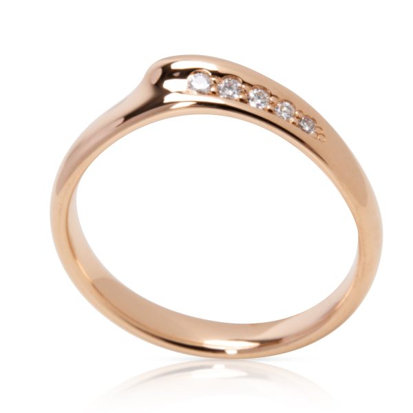 Tiffany Co Elsa Peretti Diamond Open Heart Band Ring in 18k Rose Gold Tiffany Co Elsa Peretti Diamond Open Heart Band Ring in 18k Rose Gold