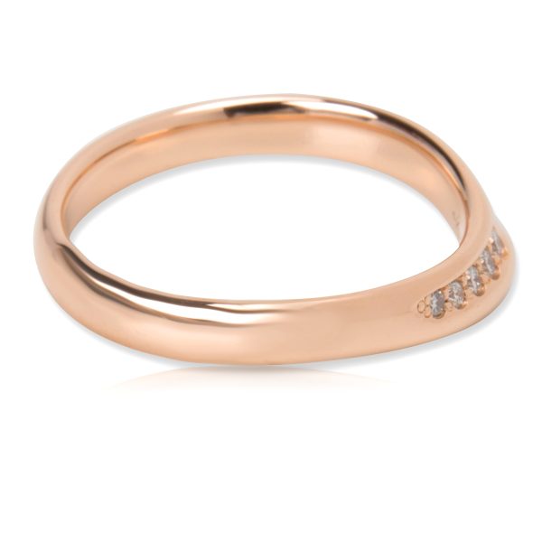 Rose Gold Fashion Ring Tiffany Co Elsa Peretti Diamond Open Heart Band Ring in 18k Rose Gold