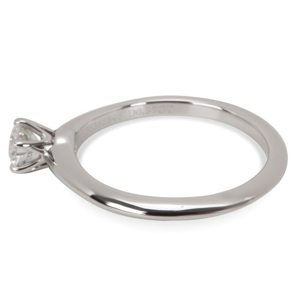 Platinum Engagement Ring Tiffany Co Diamond Solitaire Engagement Ring in Platinum 037 ct GVS1