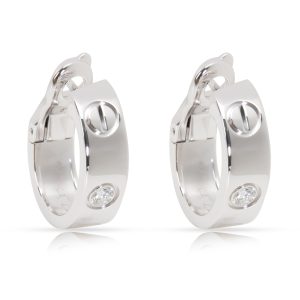 Cartier Diamond Love Earrings in 18K White Gold 020 CTW Cart