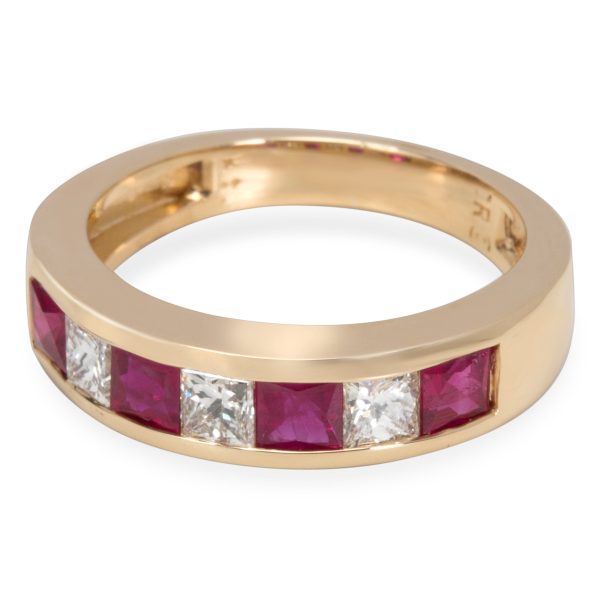 Rings Channel Set Diamond Ruby Band in 14KT Yellow Gold 209 ctw