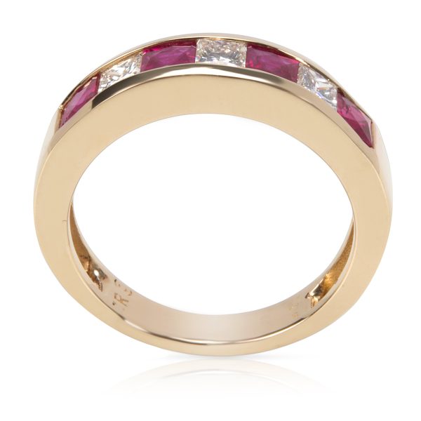 Band Yellow Gold Channel Set Diamond Ruby Band in 14KT Yellow Gold 209 ctw