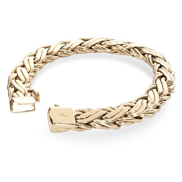 093420 stamp Tiffany Co Woven Vintage Bracelet in 14K Yellow Gold