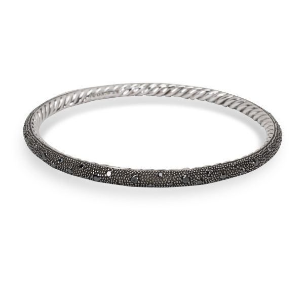 093535 bv David Yurman Midnight Melange Bangle with Black Diamonds in Sterling Silver