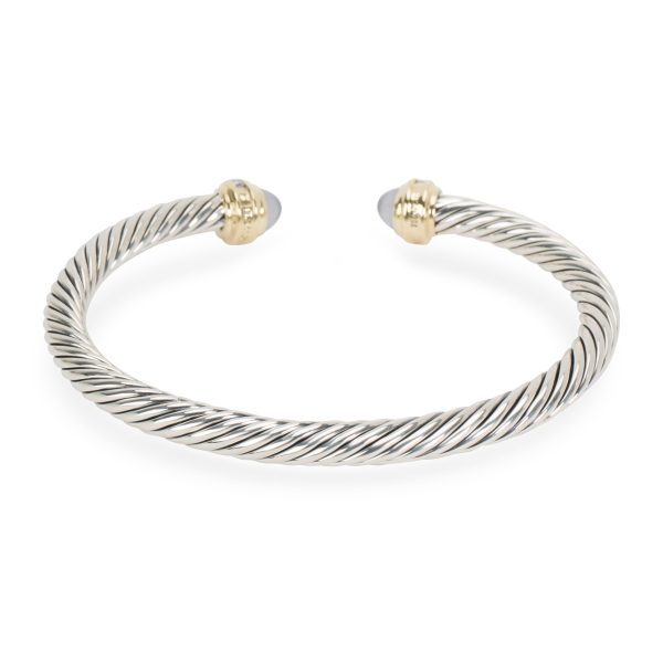 093544 bv David Yurman Chalcedony Cable Bangle in Sterling Silver 18K Yellow Gold