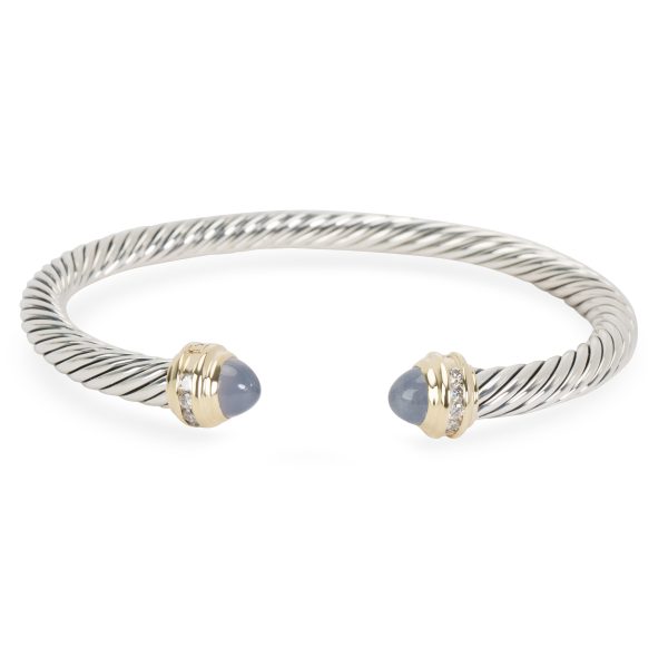 David Yurman Chalcedony Cable Bangle in Sterling Silver 18K Yellow Gold David Yurman Chalcedony Cable Bangle in Sterling Silver 18K Yellow Gold