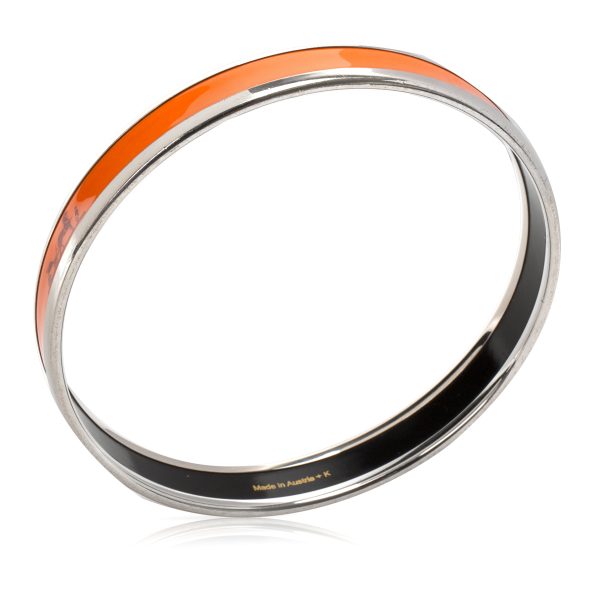 093578 pv Hermes Vintage Enamel Caleche Bangle Bracelet