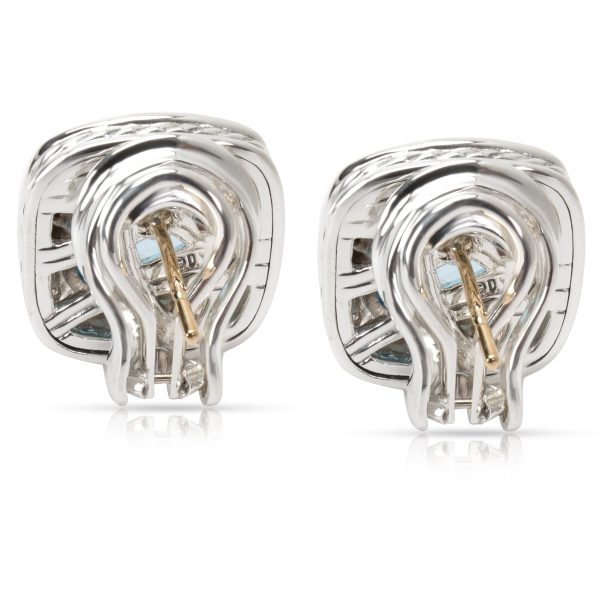 093609 bv David Yurman Blue Topaz Albion Earrings in Sterling Silver