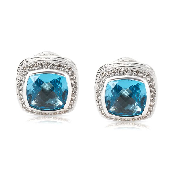 David Yurman Blue Topaz Albion Earrings in Sterling Silver David Yurman Blue Topaz Albion Earrings in Sterling Silver