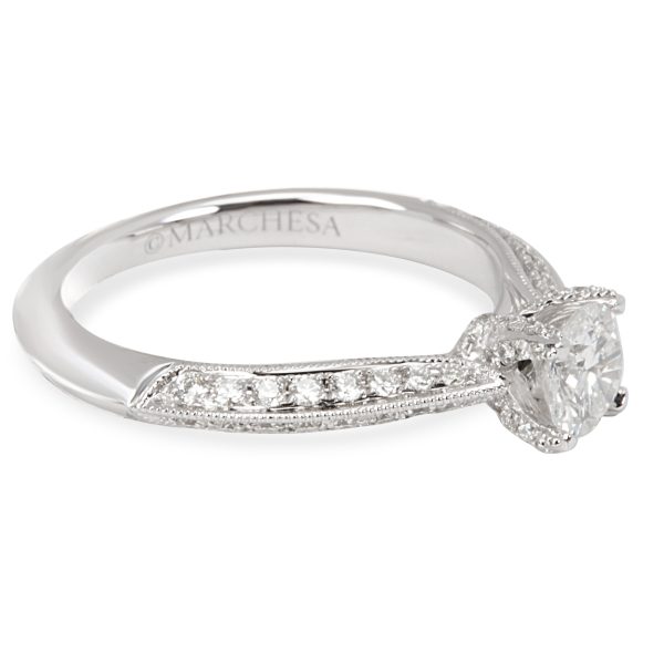 White Gold Engagement Ring Marchesa Diamond Engagement Ring in 18K White Gold 087CTW