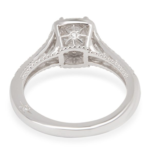 Rings Marchesa Diamond Halo Engagement Ring in 18K White Gold 125 CTW