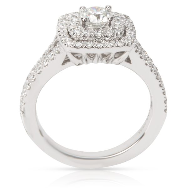 White Gold Engagement Ring Marchesa Double Halo Diamond Engagement Ring in 18K White Gold 125 CTW