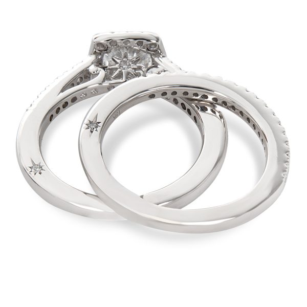 Rings Marchesa Diamond Engagement Bridal Set in18KT White Gold 125CTW