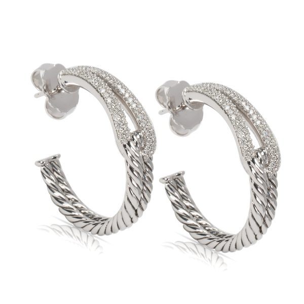 David Yurman Diamond Cable Earrings in Sterling Silver David Yurman Diamond Cable Earrings in Sterling Silver