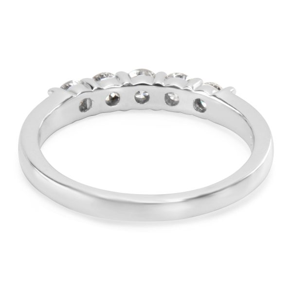 Silver Band Crystal 5 Stone Wedding Band in Sterling Silver