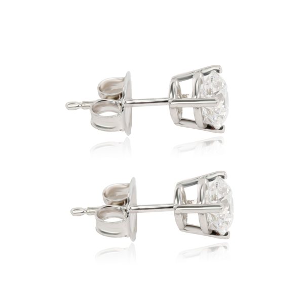 094504 sv GIA Certified Diamond Stud Earrings in 14K White Gold H VS1 101 CTW