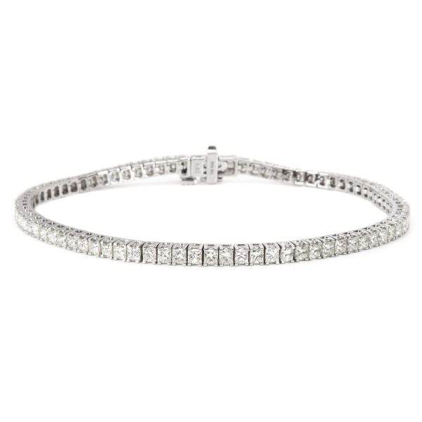 Princess Cut Diamond Tennis Bracelet in 14KT White Gold 417 ctw Princess Cut Diamond Tennis Bracelet in 14KT White Gold 417 ctw