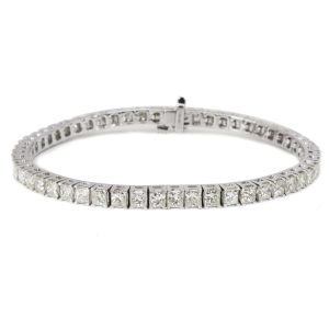 Princess Cut Diamond Tennis Bracelet in 14KT White Gold 877 ctw Saint Laurent Shoulder Bag Loulou Medium Chevron Quilting