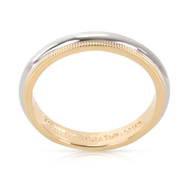 094949 pv f8ad7e6d 2123 441e 8dcb 1cbba0351d80 Tiffany Co Mens Milgrain Wedding Band in 18K Yellow Gold Platinum