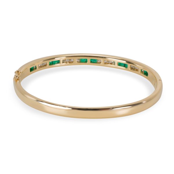 094992 bv Diamond Emerald Bangle in 18K Yellow Gold 216 CTW