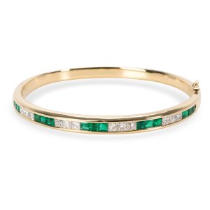 Diamond Emerald Bangle in 18K Yellow Gold 216 CTW Kate Spade Handbag Avenue Light Blue