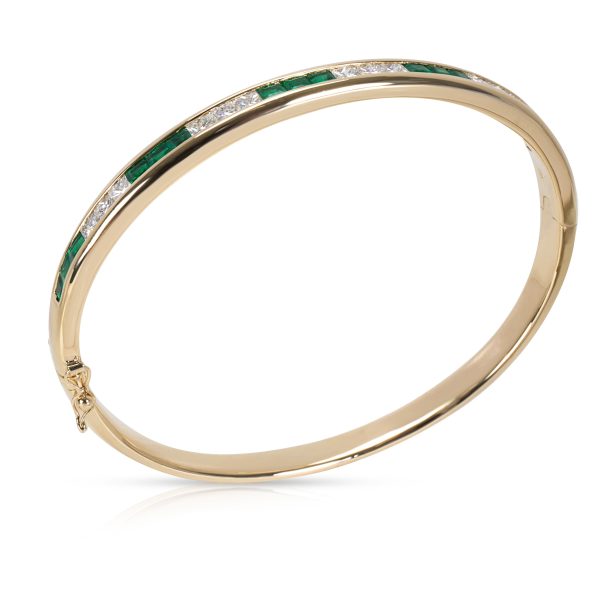 094992 pv Diamond Emerald Bangle in 18K Yellow Gold 216 CTW