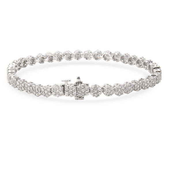 095044 bv 3333c72d 4cee 480d 8acc c1938acdde47 Flower Cluster Diamond Bracelet in 14KT White Gold 303 ctw