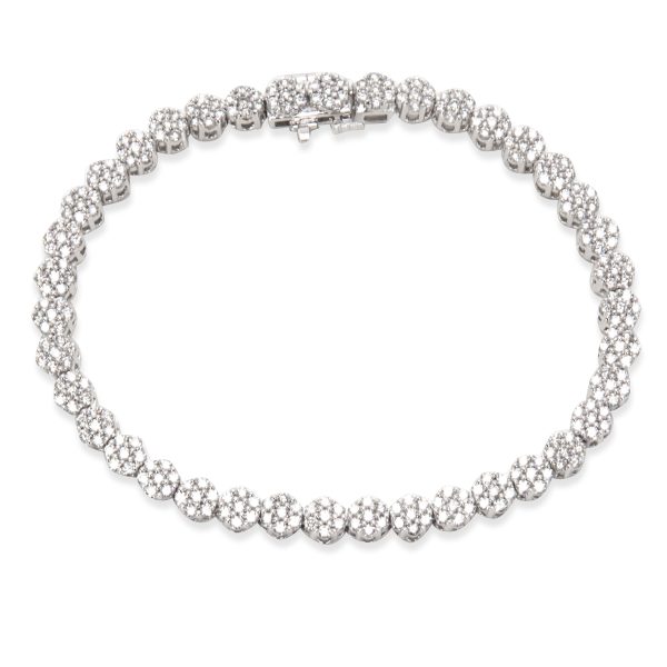 095044 pv 05f9d87f a17d 4bbe a7c5 5963291d3995 Flower Cluster Diamond Bracelet in 14KT White Gold 303 ctw