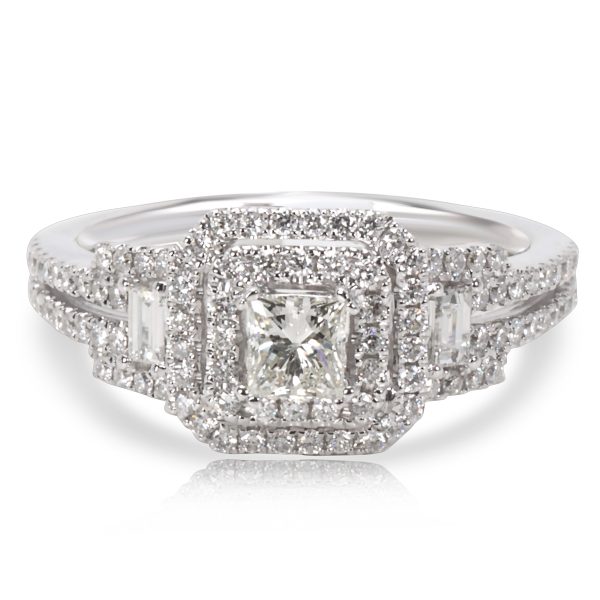 Gemma by WP Diamonds Princess Cut Diamond Halo Engagement Ring in 14KT White Gold 070 ctw