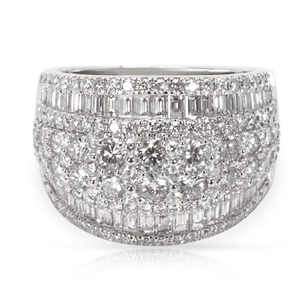 WP Round Baguette Diamond Cocktail Ring in 14KT White Gold 300 ctw