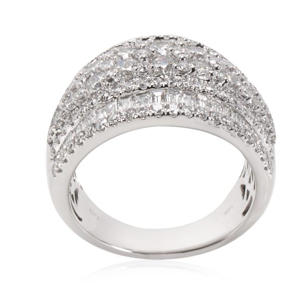 Rings Round Baguette Diamond Cocktail Ring in 14KT White Gold 300 ctw