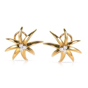 Suna Bros Starburst Earrings in 18K Yellow Gold Platinum Christian Dior Lady Dior Cannage Lambskin 2WAY Shoulder Bag Black