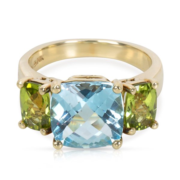 Gemma by WP Diamonds Swiss Blue Topaz Peridot Ring in 14K Yellow Gold