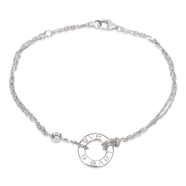 Cartier Diamond Love Bracelet on Chain in 18K White Gold 003 CTW Cartier Diamond Love Bracelet on Chain in 18K White Gold 003 CTW