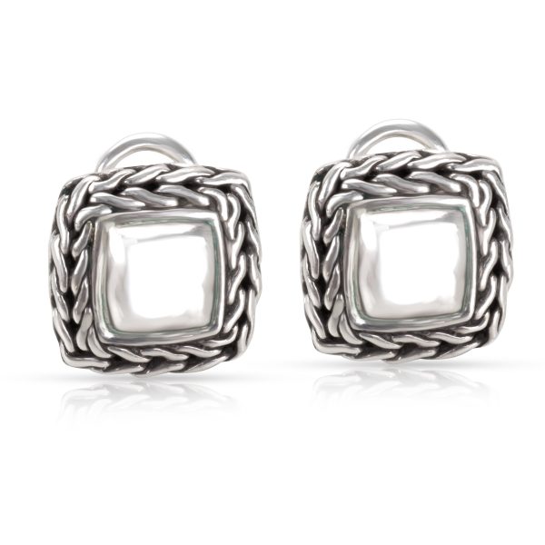 John Hardy Square Palu Earrings in Sterling Silver John Hardy Square Palu Earrings in Sterling Silver