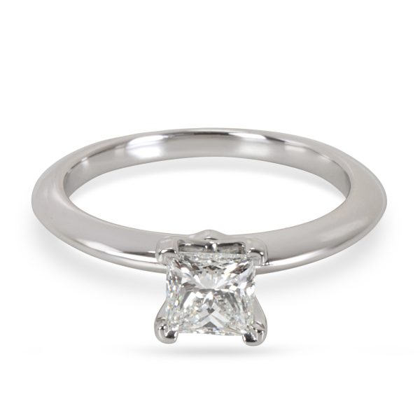 Tiffany Co Princess Solitaire Platinum Diamond Engagement Ring 053 ct HVS2 Tiffany Co Princess Solitaire Platinum Diamond Engagement Ring 053 ct HVS2